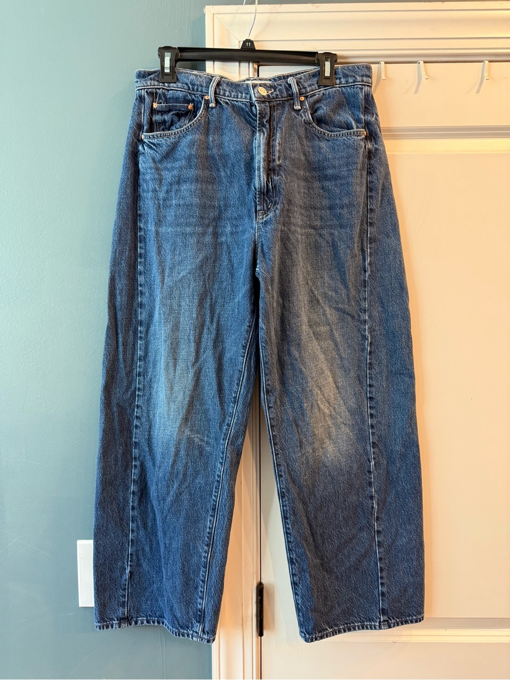 MOTHER Wide-Leg Dark Blue Jeans - Picture 3 of 15